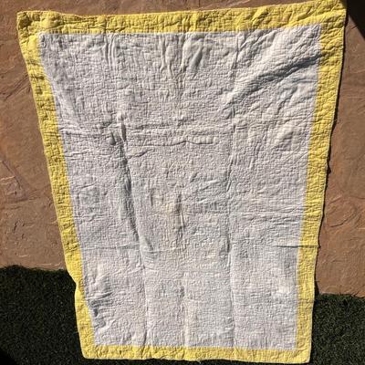 Handmade Crib Quilt Reads "Bye Baby Bunting Daddy's Gone A Hunting"