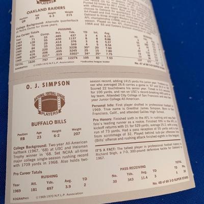 1970 Kellogg's Vintage 3D NFL Football Cards - Complete Set of 60 - OJ Griese Unitas Shell Olsen Butkus +++