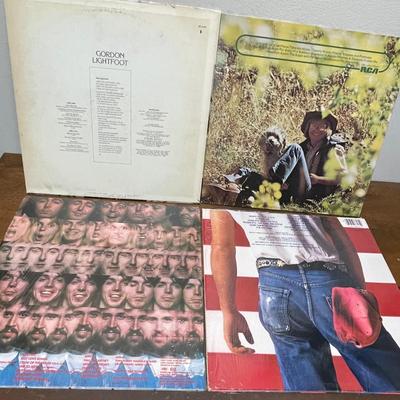 Vintage Vinyl Record Lot - 4 albums - Wings, Springsteen, John Denver, etc