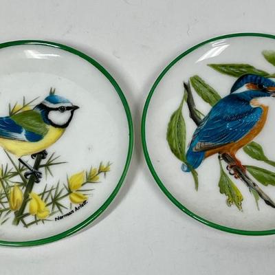 Bone China 2 Wall Plaques Designed and Signed by Norman Arlott