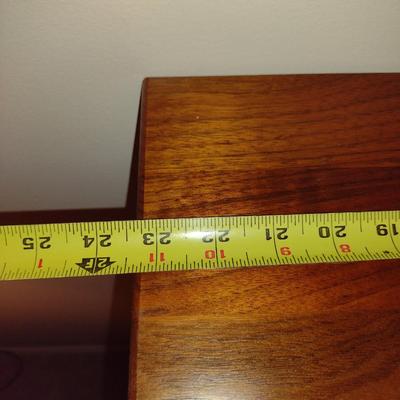 Small, Wooden Case with Adjustable Shelves- Approx 23 1/2" Wide, 7 3/4" Deep, 40" Tall