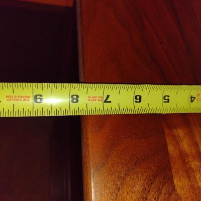 Small, Wooden Case with Adjustable Shelves- Approx 23 1/2" Wide, 7 3/4" Deep, 40" Tall