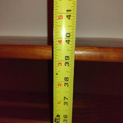 Small, Wooden Case with Adjustable Shelves- Approx 23 1/2" Wide, 7 3/4" Deep, 40" Tall