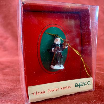 Miniature Enesco Pewter Santa