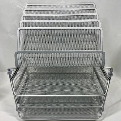 Wire Mesh Desktop File Organizer