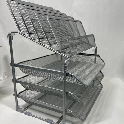 Wire Mesh Desktop File Organizer