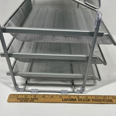 Wire Mesh Desktop File Organizer