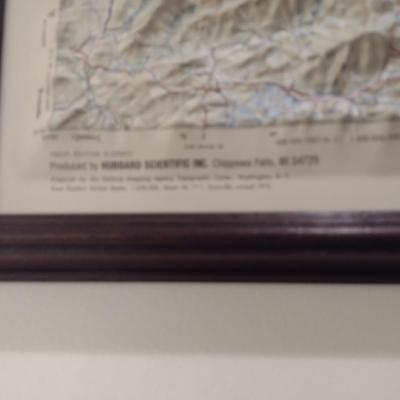 Framed Knoxville, TN Topographic Map (1972)- Measures Approx 34" x 22"