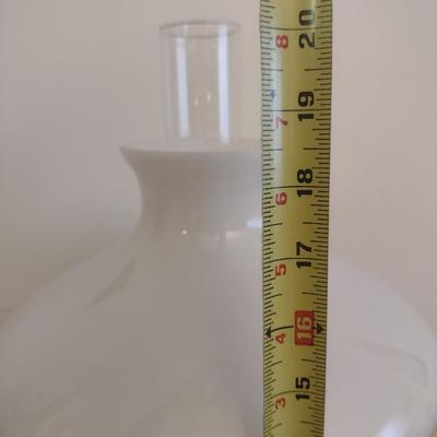 Electrified Oil Lamp Style Table Top Lamp with Glass Shade- Approx 20" Tall