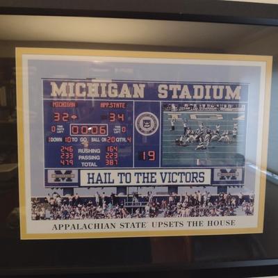 'Appalachian State Upsets the House' Beats #1 Ranked Michigan Football Team Framed under Glass- Approx 32 1/2" x 26 1/4"