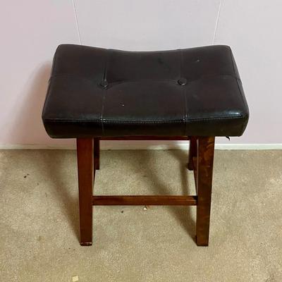 Upholstered Wood-Legged Stool