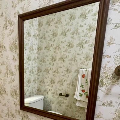 Wood Framed Hanging Mirror