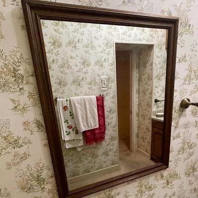 Wood Framed Hanging Mirror