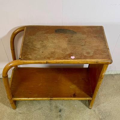 Vintage Bamboo and Wood End Table