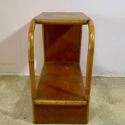 Vintage Bamboo and Wood End Table