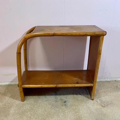 Vintage Bamboo and Wood End Table