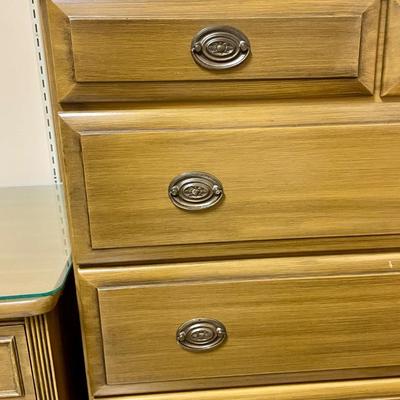 Vintage Wood Tall Boy Dresser