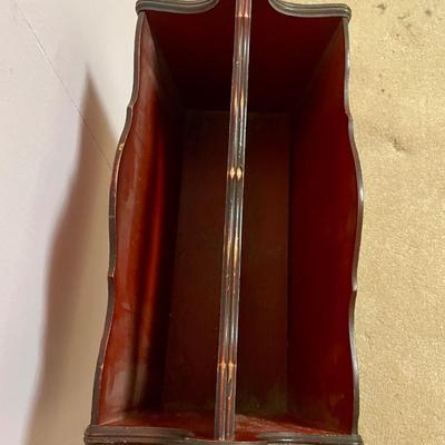 Vintage Cherry Wood Magazine Rack