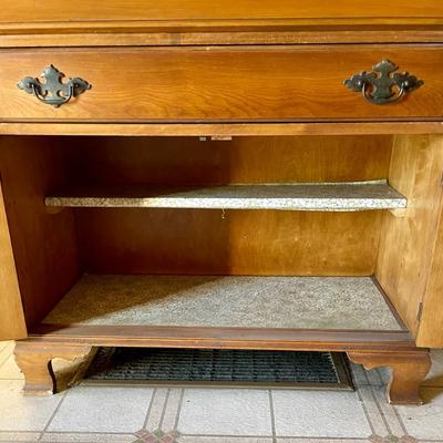 Vintage Secretary Desk with Drop Leaf Desk and bookcase
