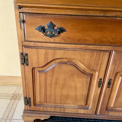 Vintage Secretary Desk with Drop Leaf Desk and bookcase