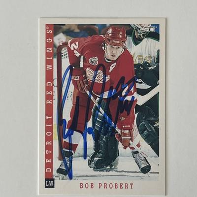 Detroit Red Wings Bob Probert 1993 Score #59 signed trading card
