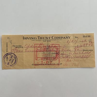 Walter Winchell signed check 