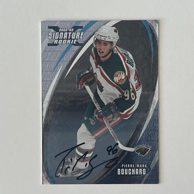 Minnesota Wild Pierre-Marc Bouchard 2003 In The Game # 196 signed trading card
