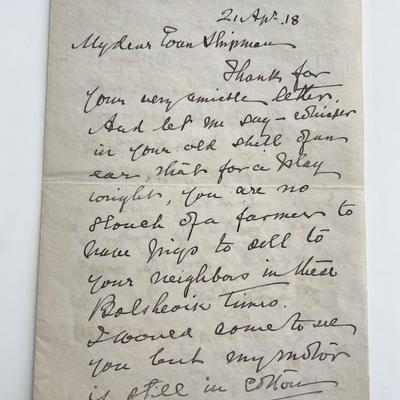 Rear Admiral William M. Folger Signed Letter