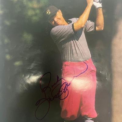 Professional golfer Rocky Thompson  signed magazine page