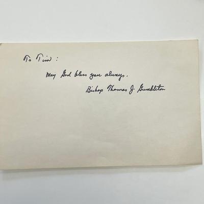 Thomas Gumbleton signed notec