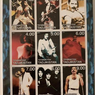 Queen - Freddie Mercury -Tajikistan Commemorative Souvenir Stamp Sheet 