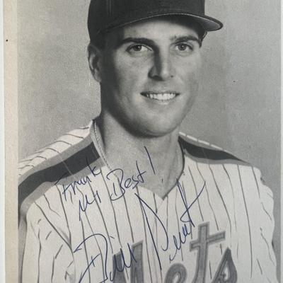 New York Mets Bill Pecota signed postcard