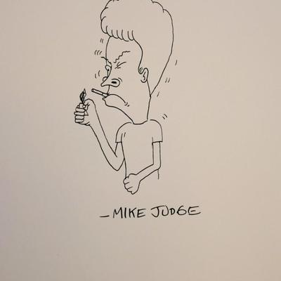 Mike Judge signed Beavis drawing