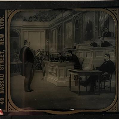President William McKinley glass slide. 3x4 inches