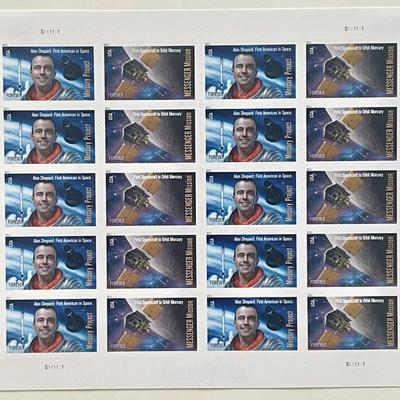 2011 Mercury Project and Messenger Mission stamp set of 20