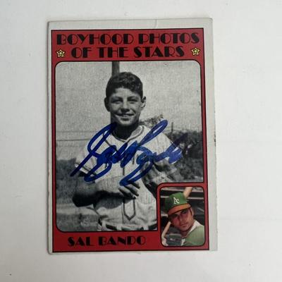 Oakland A's Sal Bando signed trading card