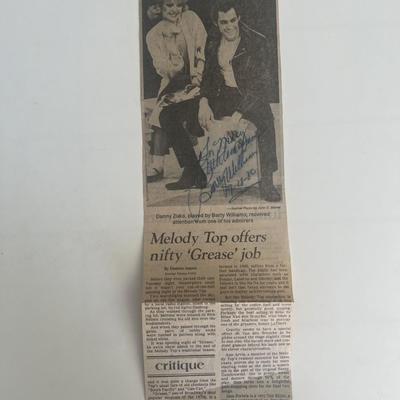 Brady Bunch Barry Williams signed newspaper clipping