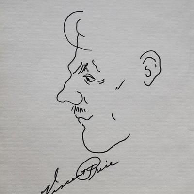 Vincent Price signed sketch 