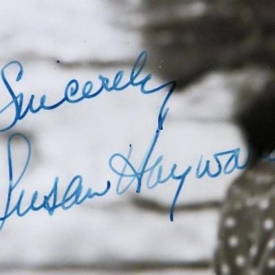 Susan Hayward signed portrait photo 