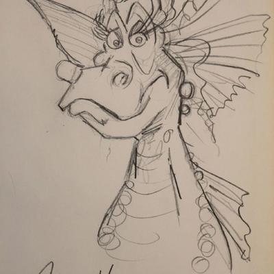 Jim Henson drawn and signed sketch