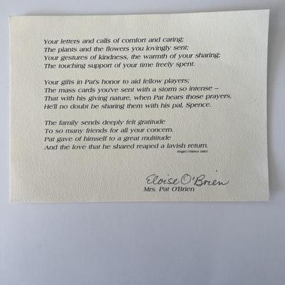 Eloise O'Brien signed typed note