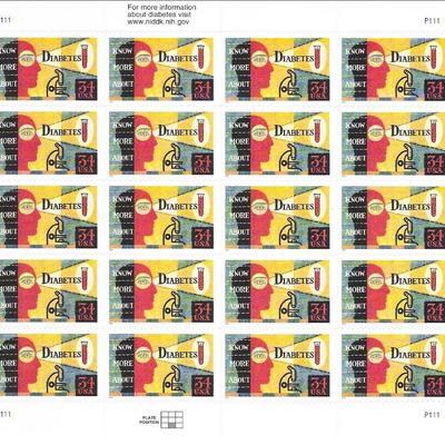 Know More About Diabetes USA Stamp Sheet