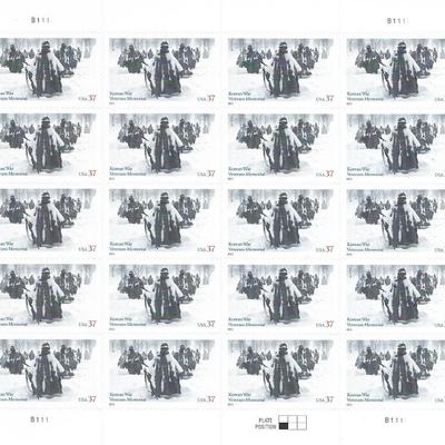 Korean War Veterans Memorial USA Stamp Sheet