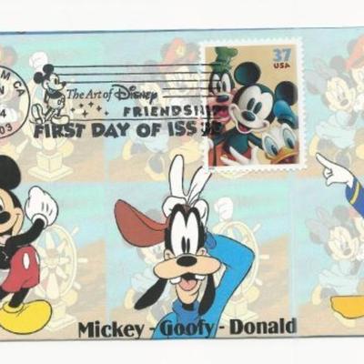 Mickey- Goofy- Donald FDC