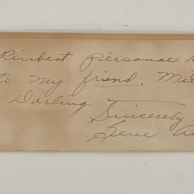 Slim Summerville signed note 