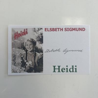 Heidi star Elisabeth Sigmund original signature