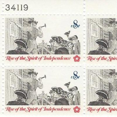 Rise of the Spirit of Independence Plate Block