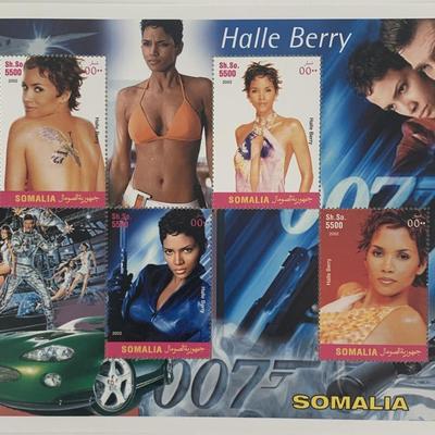 Halle Berry James Bond stamp sheet