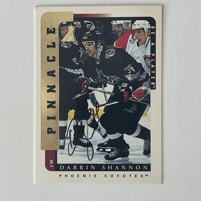Phoenix Coyotes Darrin Shannon 1997 Pinnacle #183 signed trading card 