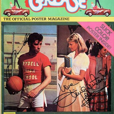 Grease Official Magazine signed: John Travolta & Love Olivia Newton-John.